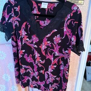 Soma Black and Pink Floral top